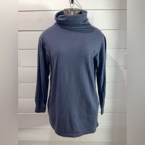 📍NANCY HELLER blue turtleneck 💯 wool tunic size M